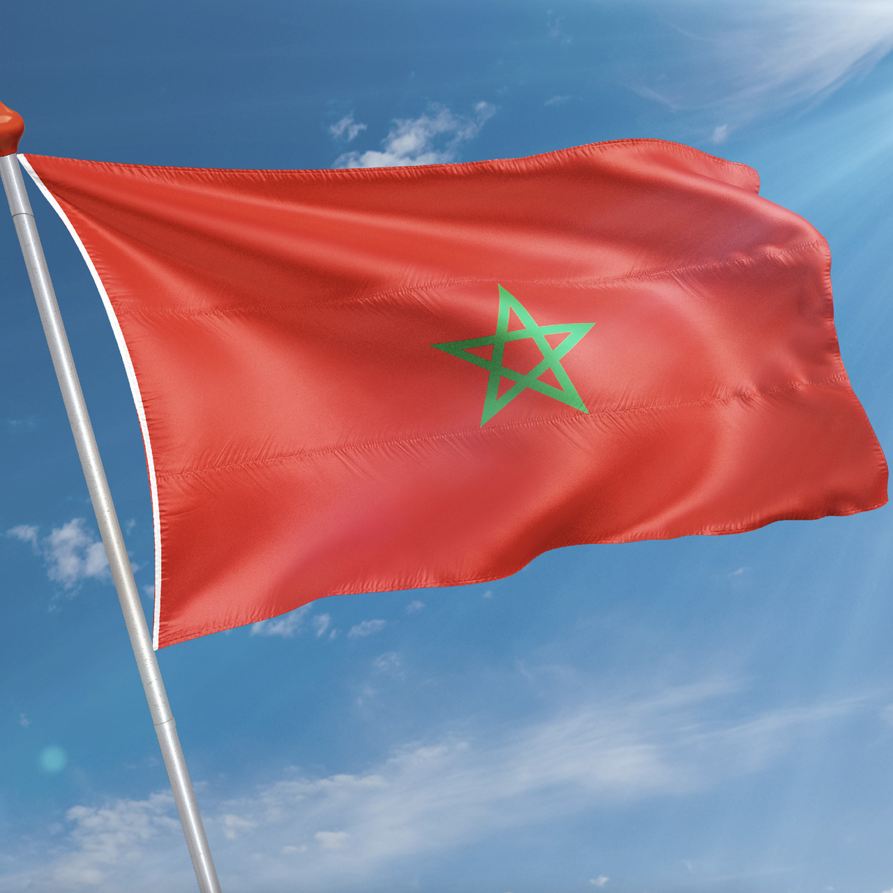 Trots op traditie: De Marokkaanse vlag naast de Franse vlag